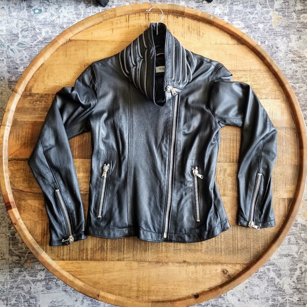 Barone Firenze Genuine Leather Jacket - The Sally Zippy Italian Style (US 4)